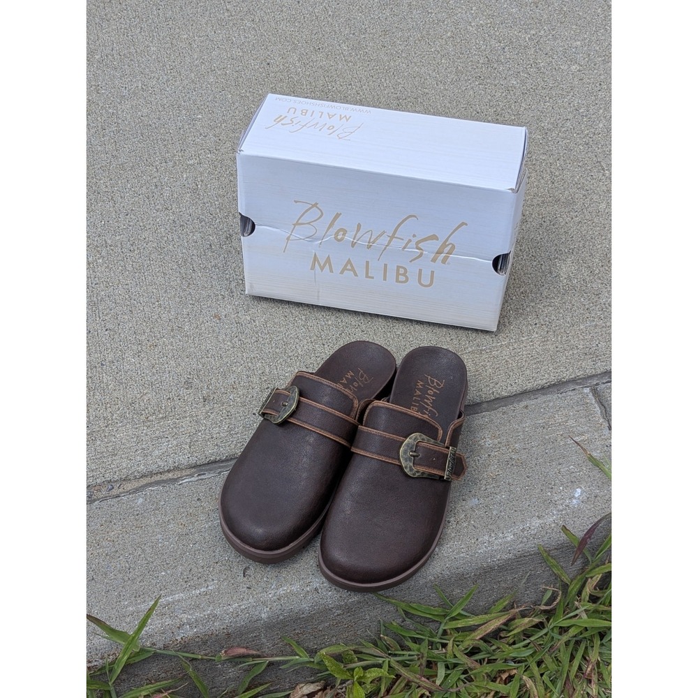 Boho Comfort Brown Slingback Buckle Clogs Slip On NIB Size 8.5 Blowfish Festival - Picture 3 of 8